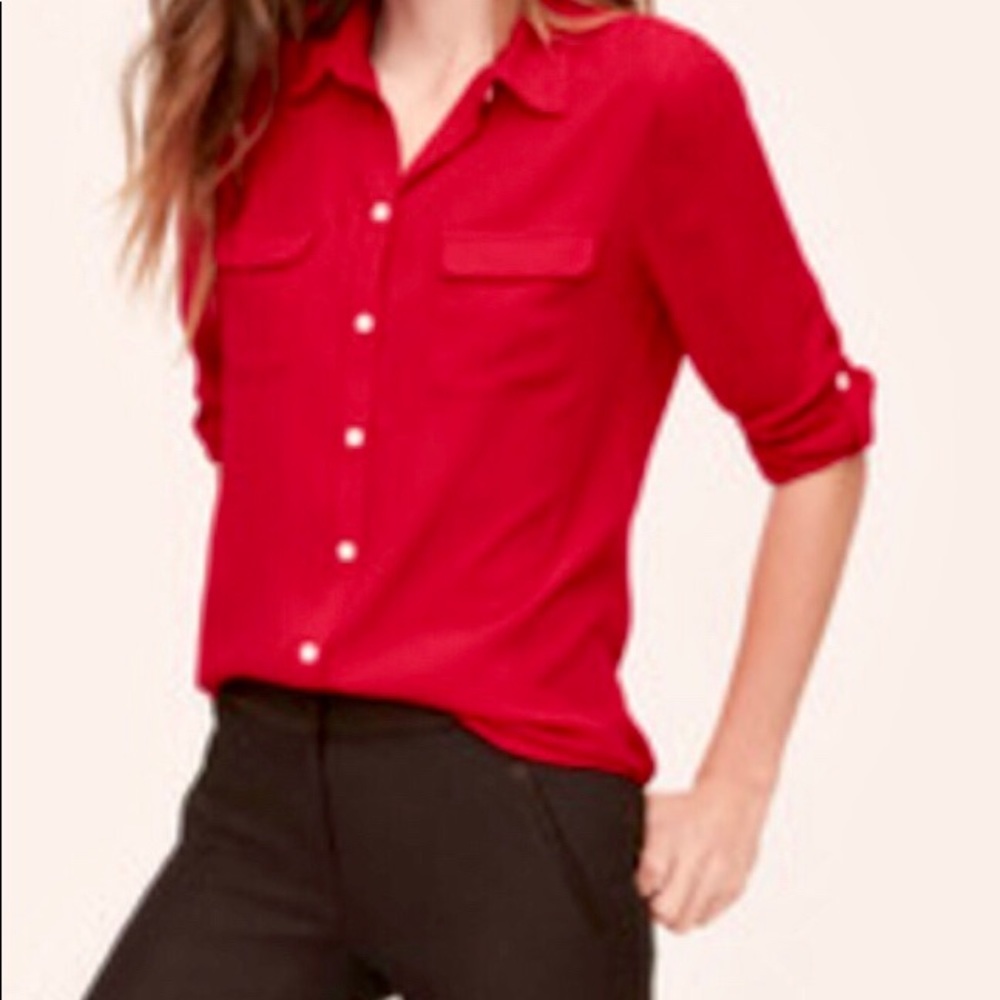 LOFT red blouse size S